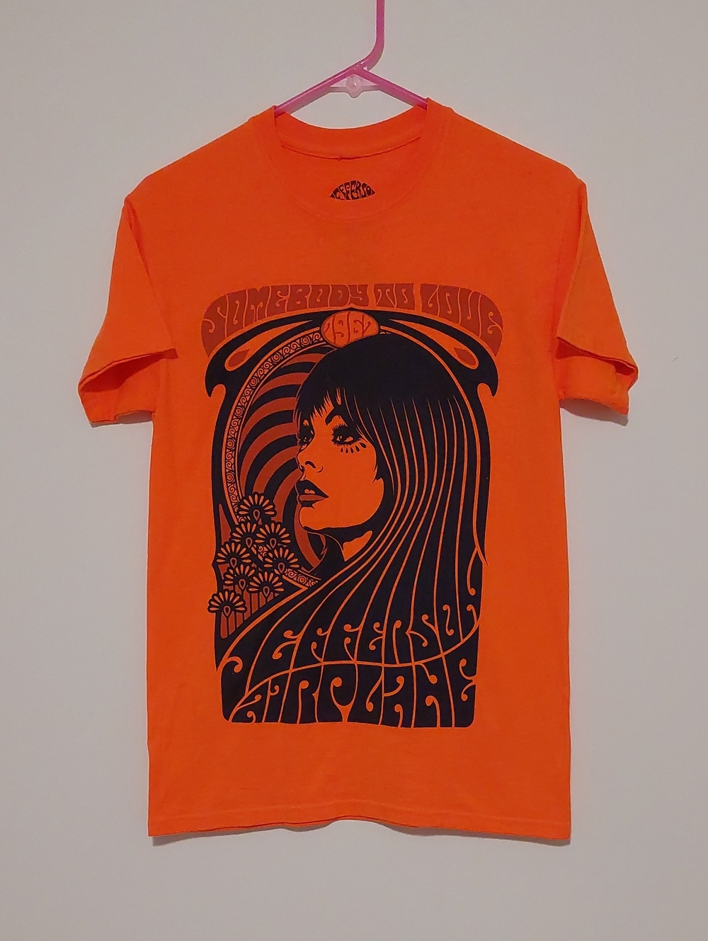 Jefferson Airplane Bright Orange Short Sleeved Graphic Band T-shirt EUC Size S